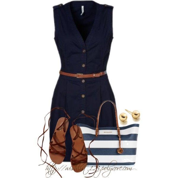 blue casual dress outfit
