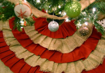 20 Beautiful Christmas Tree Skirt Designs - winter, White, tree skirt, tree, snow, skirt, santa, red, holiday, green, Christmas tree skirt, Christmas tree, Christmas, burlap