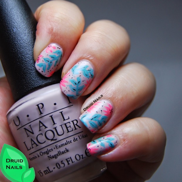 Mix of Turquoise and Coral Colors for Adorable Summer Nail Art - Style ...