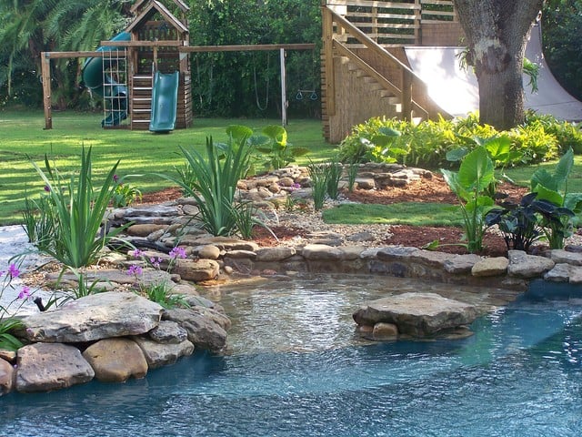 17 Incredible Natural Pool Ideas Perfect for Your Backyard - Poolside, pool design, pool, natural swimming pool, beach entry pool, backyard design