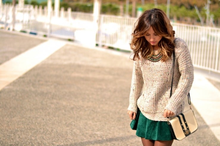 22 Chic Sweater and Skirt Street Style Combinations for Fall - sweater outfits, skirt outfit, skirt and sweater outfit, skirt and sweater combinations, skirt and sweater, fall trend, fall outfit ideas, fall fashion