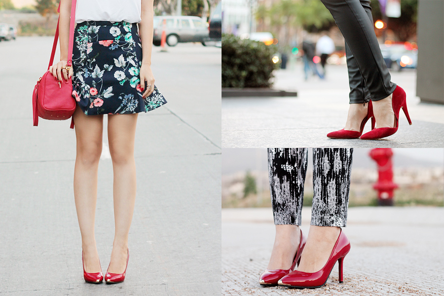 red heels fashion