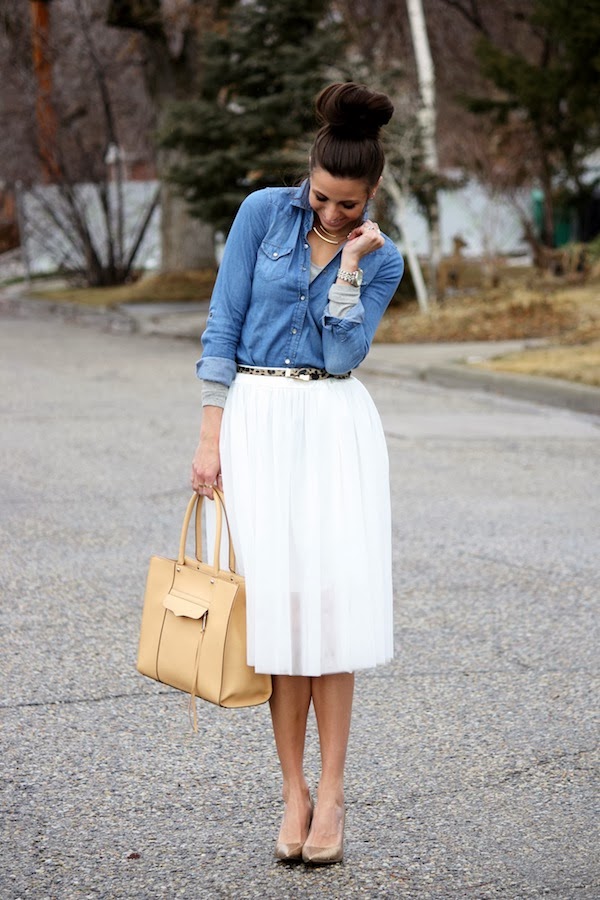 white top and skirt outfit
