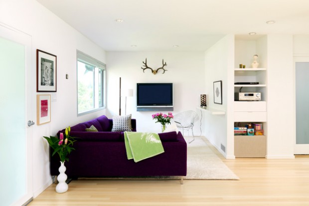 20 Purple Accents For Luxurious Living Room Decor