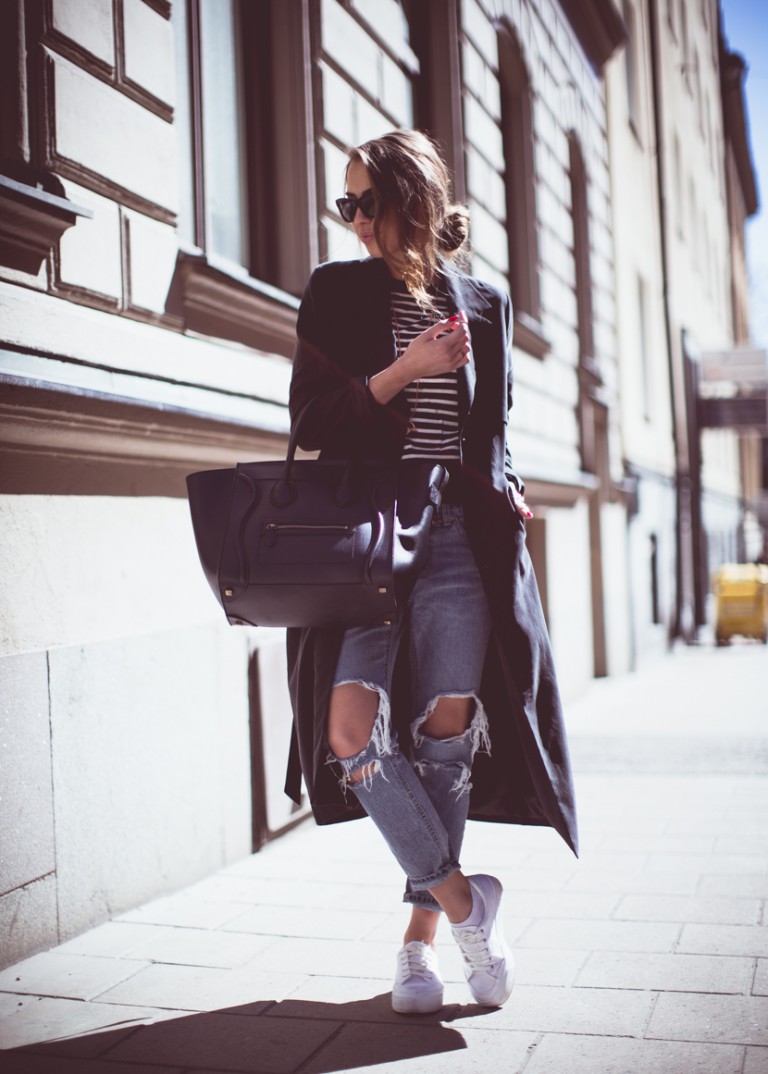 Coat and Sneakers – 18 Stylish Outfits Ideas for Warm and Comfortable ...