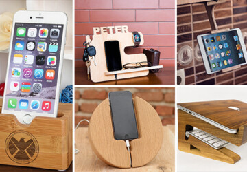 17 Inventive Handmade Dock And Stand Designs For Your Electronics - wood, tech, station, stand, smartphone, phone, MAC, laptop, iPhone, iPad, iMac, handmade, gadget, etsy, electronics, dock, diy, craft, computer, charging, charge, apple