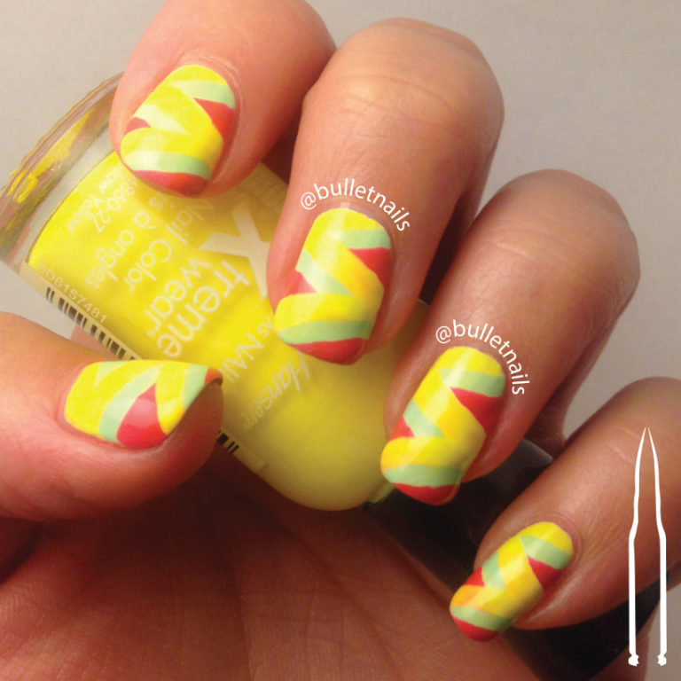 Mix of Red, Yellow and Green for Creative and Fun Nail Art