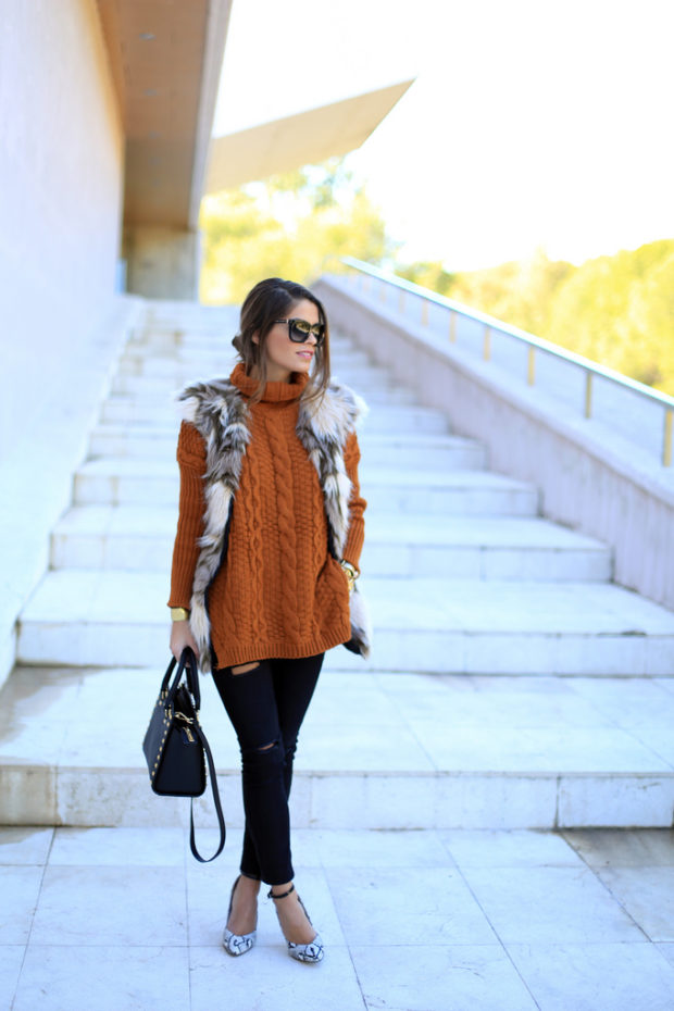 20 Stylish Ideas for How To Wear A Fur Vest This Fall