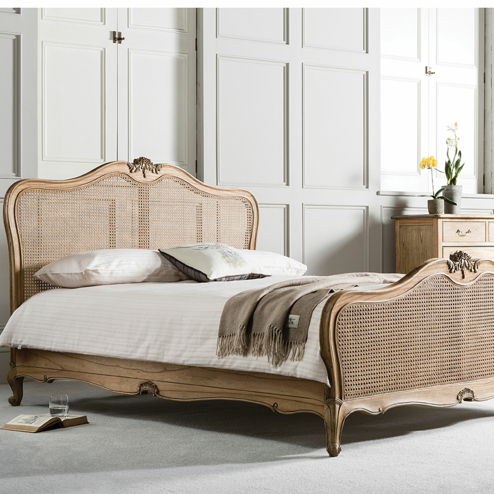 French Country Bedroom Design Ideas   Weathered Rattan Bed By Frank Hudson 1600x1600 