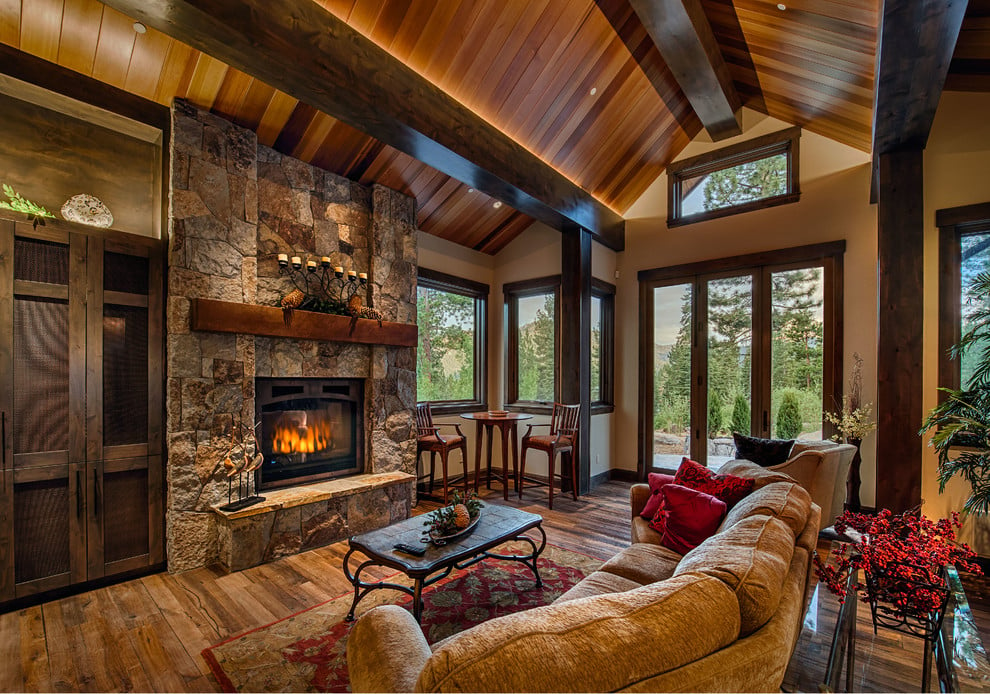 rustic cabin living room designs