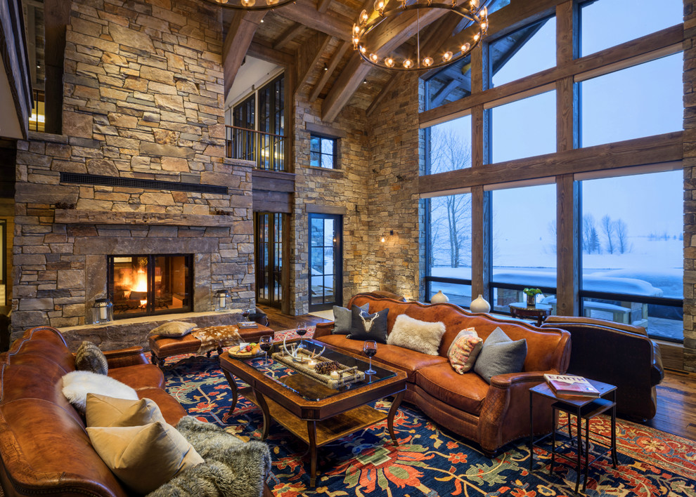 rustic mountain home living room ideas