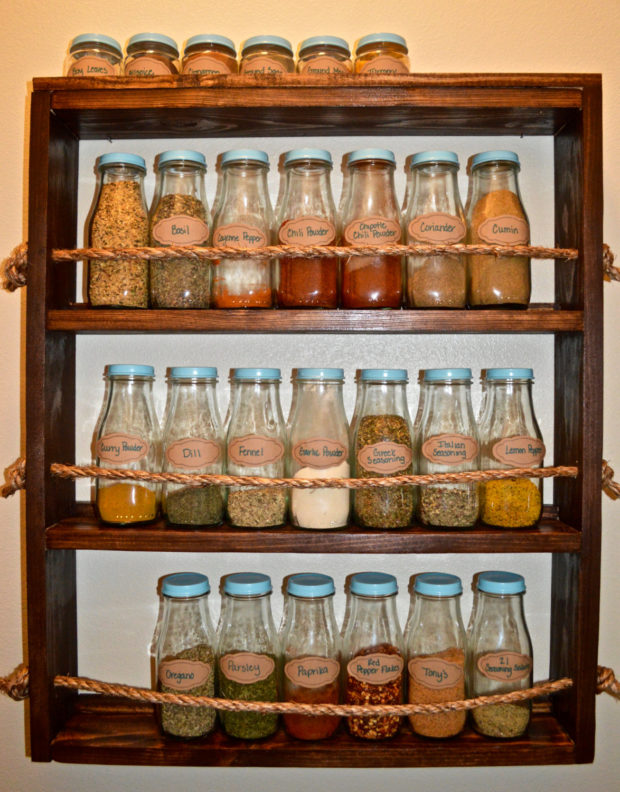 16 Practical Handmade Spice Rack Ideas That Will Help You Organize Your ...