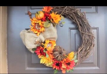 13 Cheap and Easy DIY Fall Wreaths - Fall Wreaths, DIY Wreaths Ideas, DIY Fall Wreaths, diy fall wreath, DIY Fall Porch Decorating Ideas, DIY Fall Decor Ideas