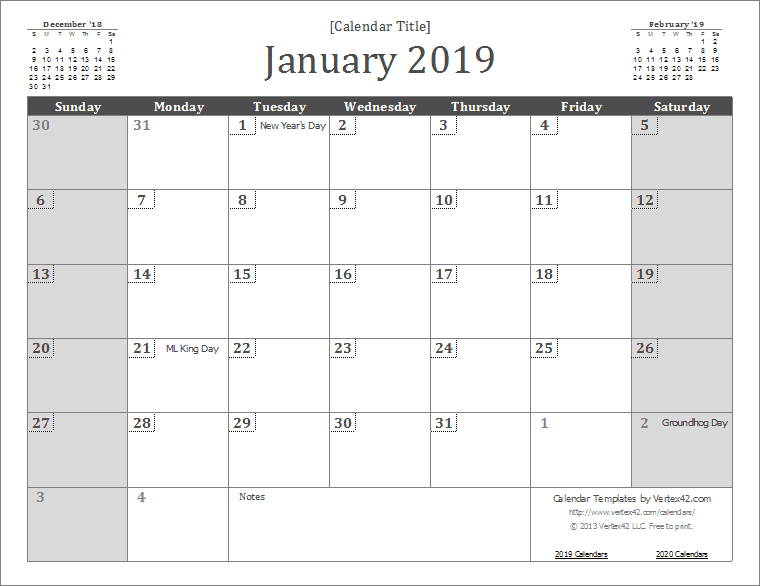 The Best 19 Free Printable Calendar Get Organized All Year Part 1