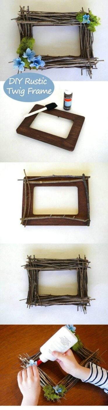Primitive Frame from Flowers and Twigs