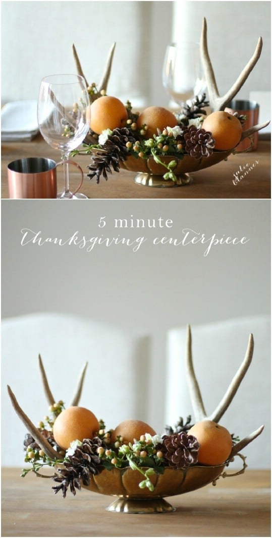 Easy Five Minute Thanksgiving Centerpiece