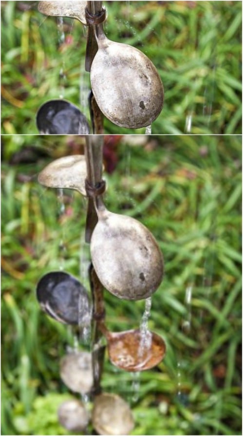 Repurposed Metal Spoon Rain Chain