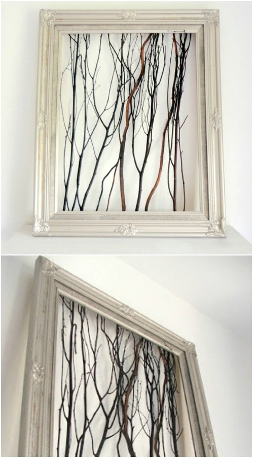 Rustic Looking Framed Twig Art