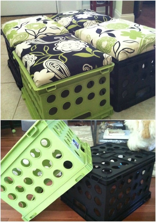 Upcycled Milk Crate Stools