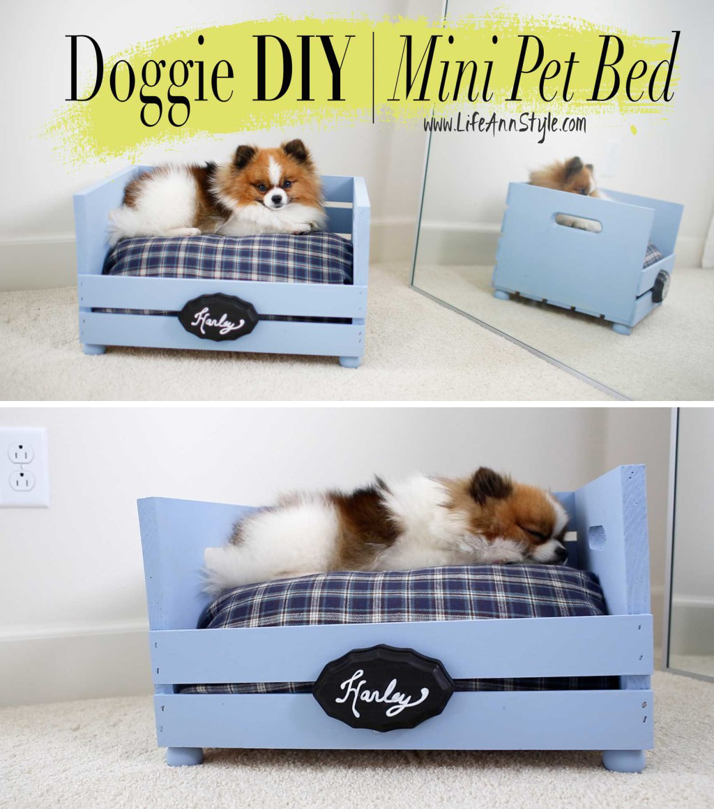 Craft-store Crate Turned Custom Pet Bed