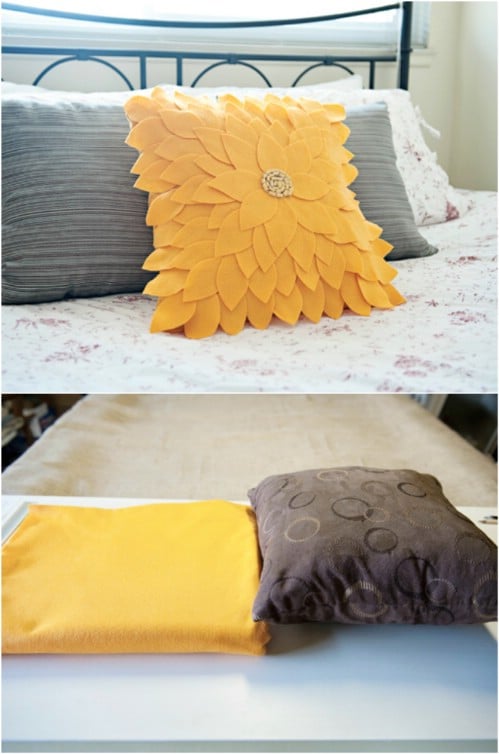 DIY Felt Sunflower Pillow