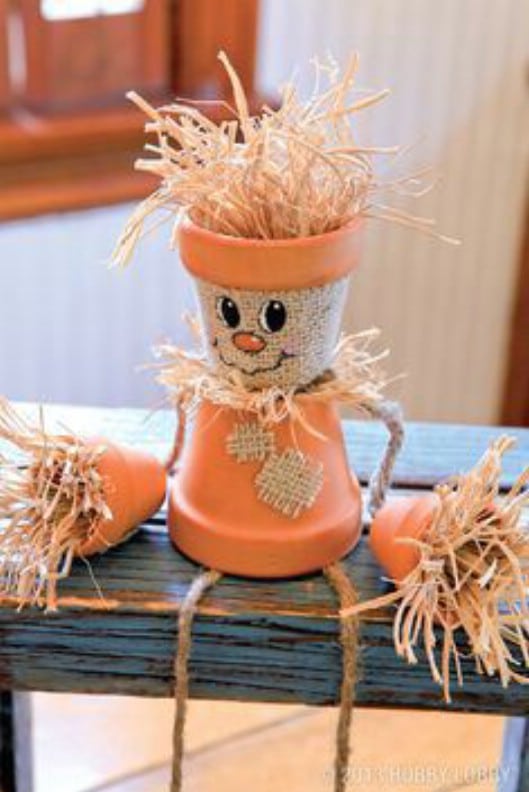 DIY Terracotta Pot Scarecrow