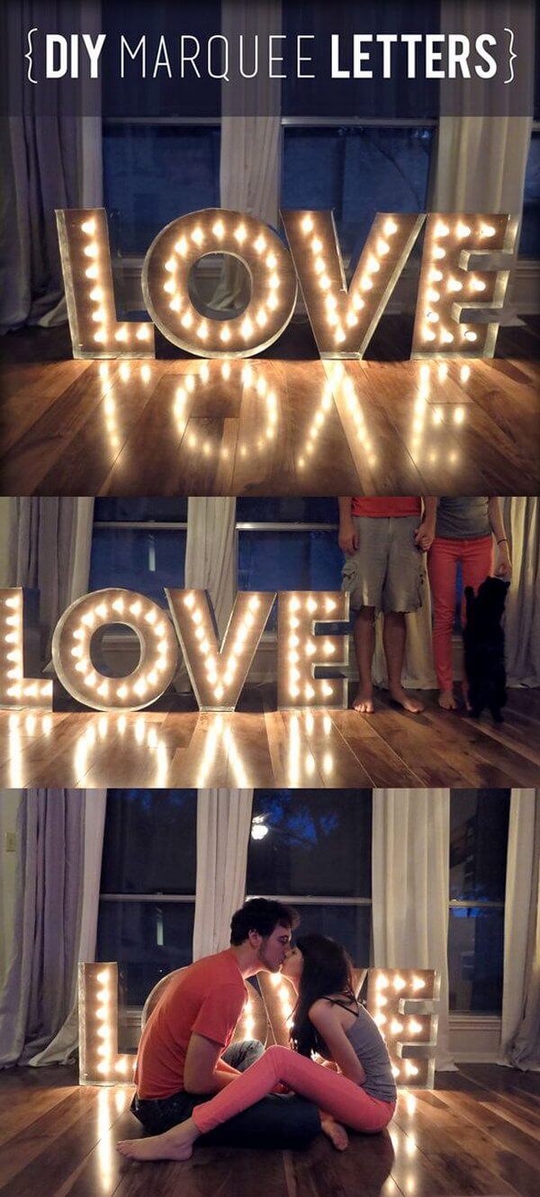 Romantic Larger-Than-Life Lighted Marquee Letters