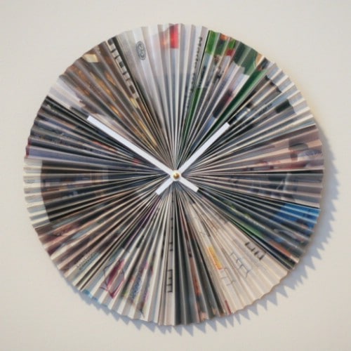 Recycled Magazine Accordion Style Clock