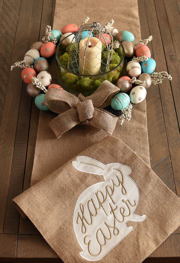 Rustic Easter Egg Candle Wreath