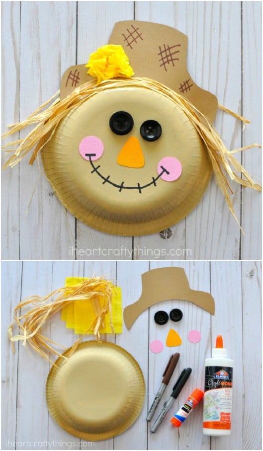 Easy DIY Paper Bowl Scarecrow Craft