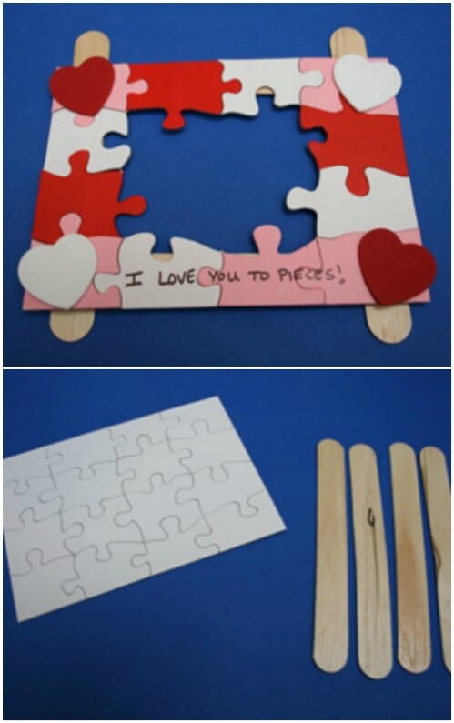 Picture Holder - 20 Adorable And Easy DIY Valentine's Day Projects For Kids