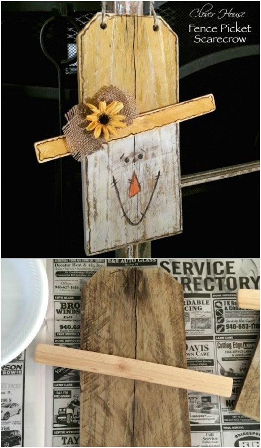 Rustic DIY Picket Fence Scarecrow