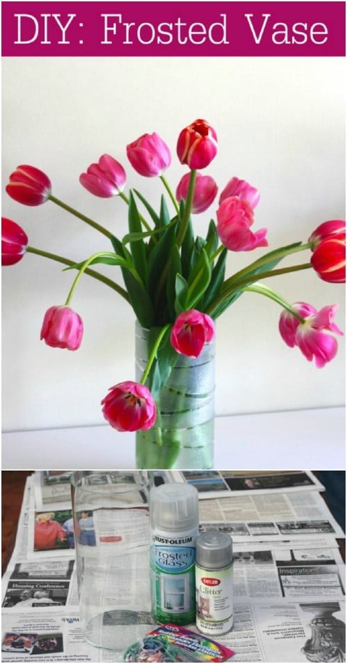 Easy Rubber Band Frosted Vase