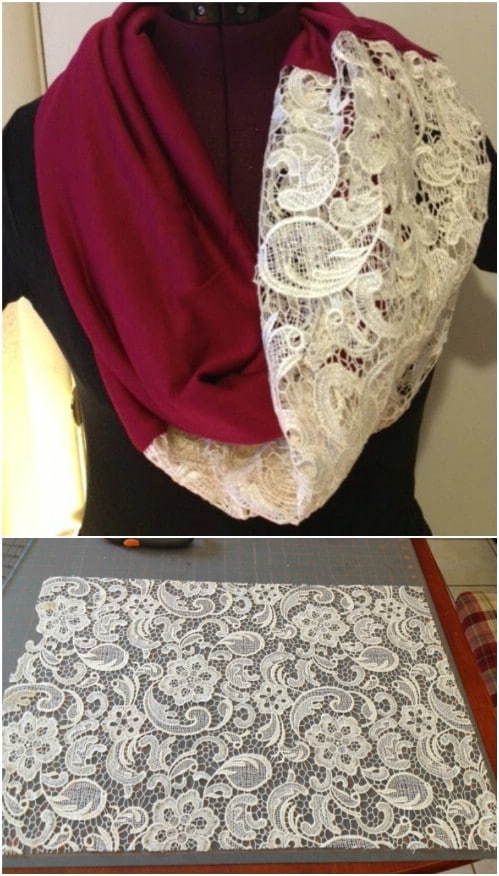 Hand Made Lace Infinity Scarf