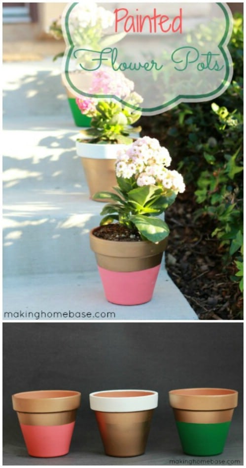 Easy Hand Painted Flower Pots