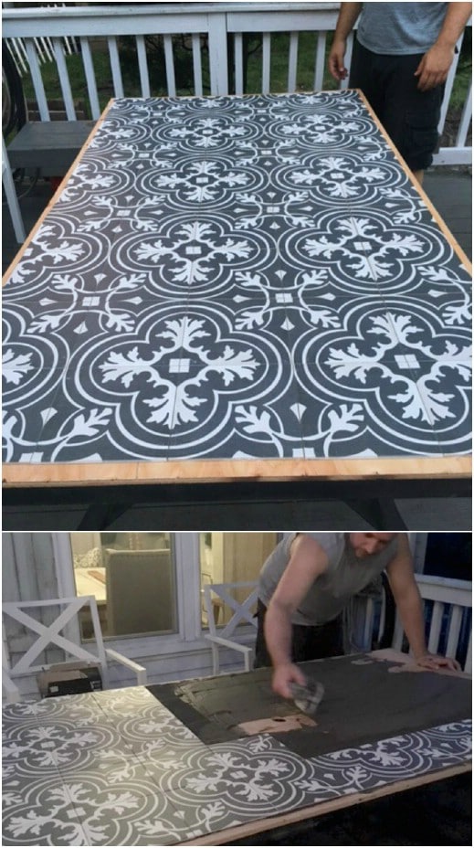 DIY Tile Covered Patio Table