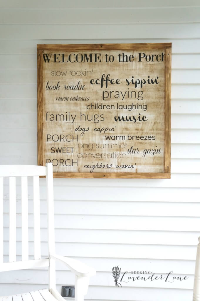 Framed DIY Front Porch Words Sign