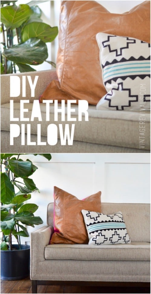 Easy DIY Leather Accent Pillow