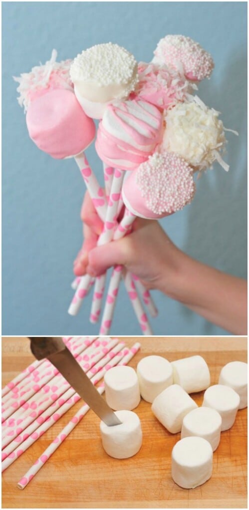 Valentine’s Day Marshmallow Pops - 20 Adorable And Easy DIY Valentine's Day Projects For Kids