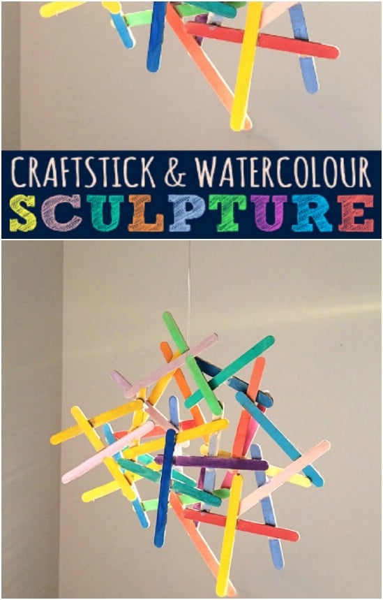 Popsicle Stick Water Color Sculpture