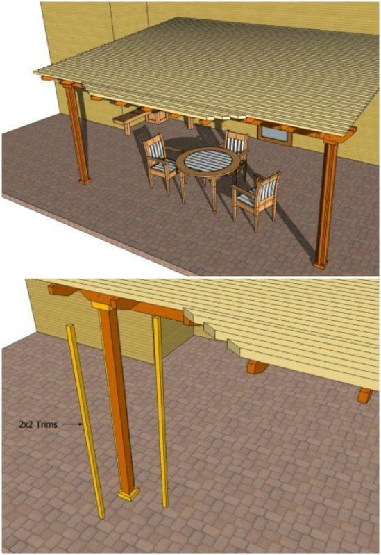 DIY Attached Pergola With Shade