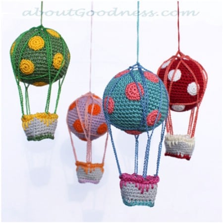 Knitted hot air balloons