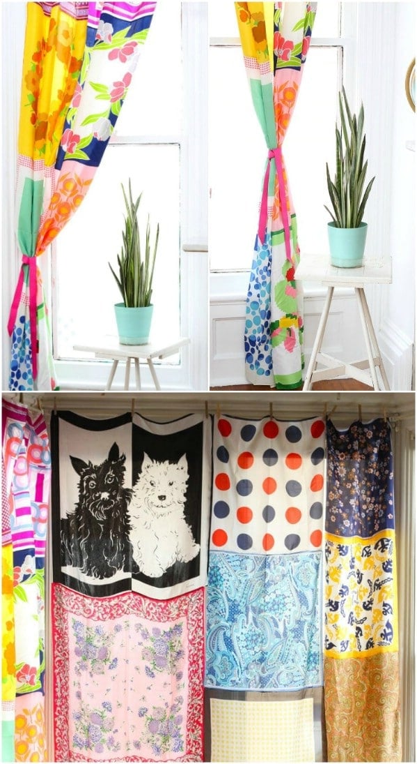 DIY Curtains From Old Scarves