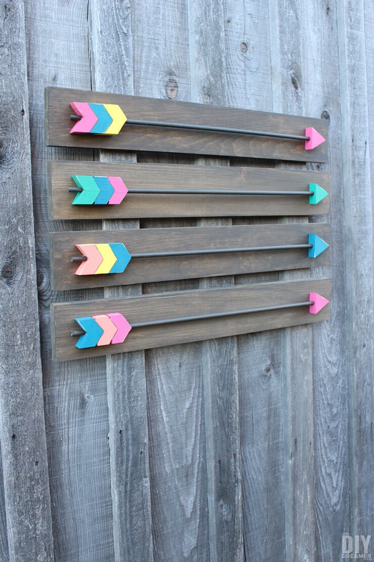 Colorful Wood Arrows DIY Wall Art Décor