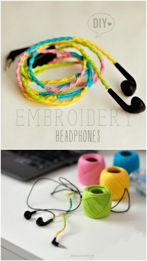 Colorful DIY Embroidered Headphones