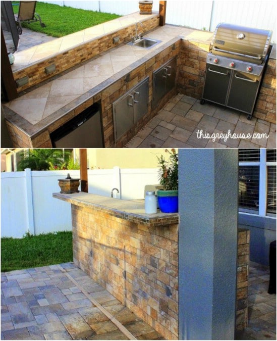 DIY Tiled Outdoor Kitchen