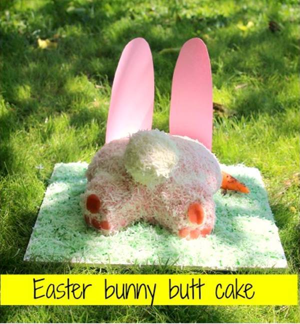 20+ Creative DIY Easter Bunny Cake Recipes --> DIY Easter Bunny Butt Cake