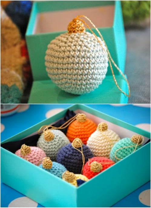 Easy Crochet Christmas Bauble Ornament