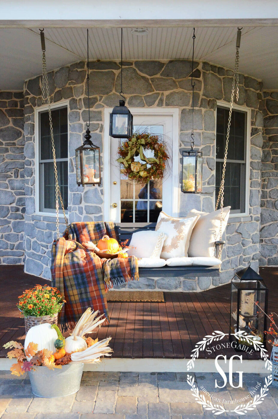 Accessories Transform Your Porch Swing for Fall