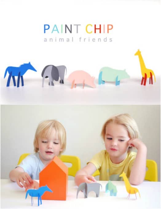 Cute DIY Paint Chip Animal Toys